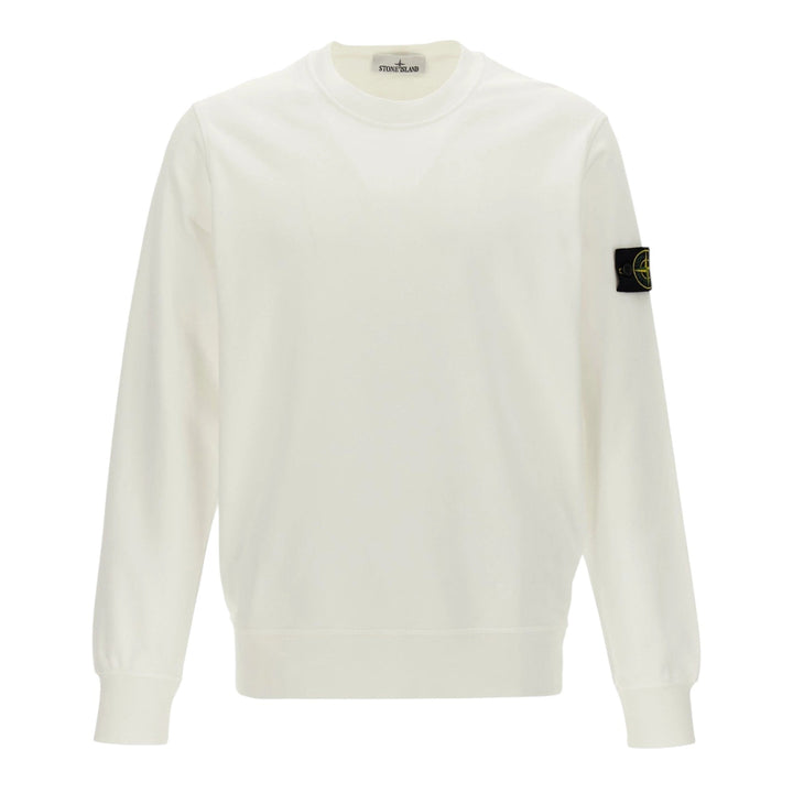 Stone Island Brushed Cotton Ivory White Sweatshirt