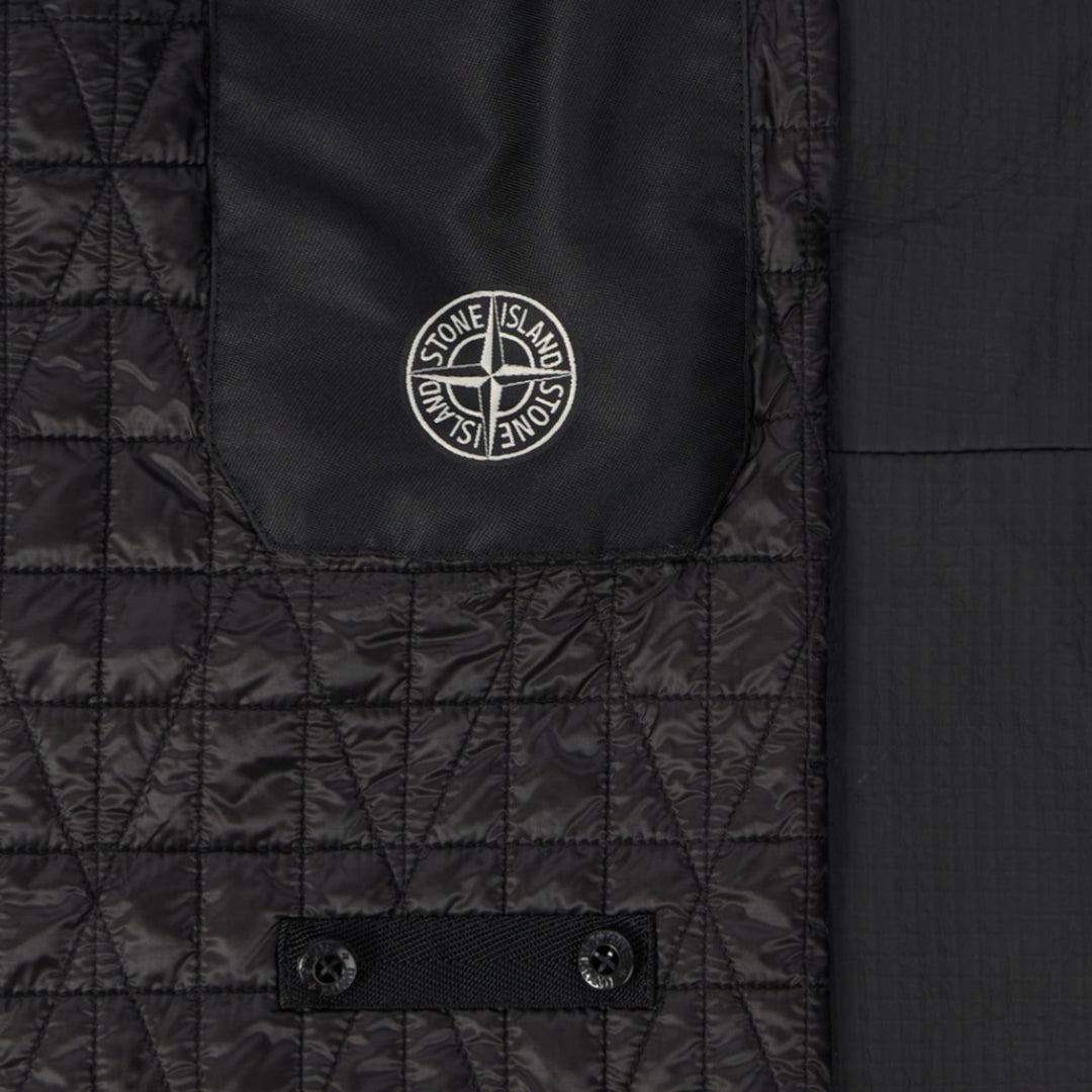 Stone Island Ripstop Leather Hooded Parka PrimaLoft Special Edition Black Jacket