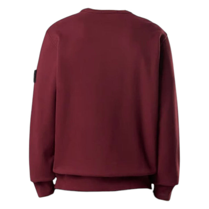 Stone Island Brushed Organic Cotton Burgundy Red Sweatshirt