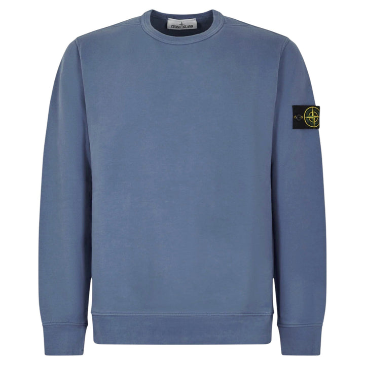 Stone Island Brushed Organic Cotton Blue Sweatshirt