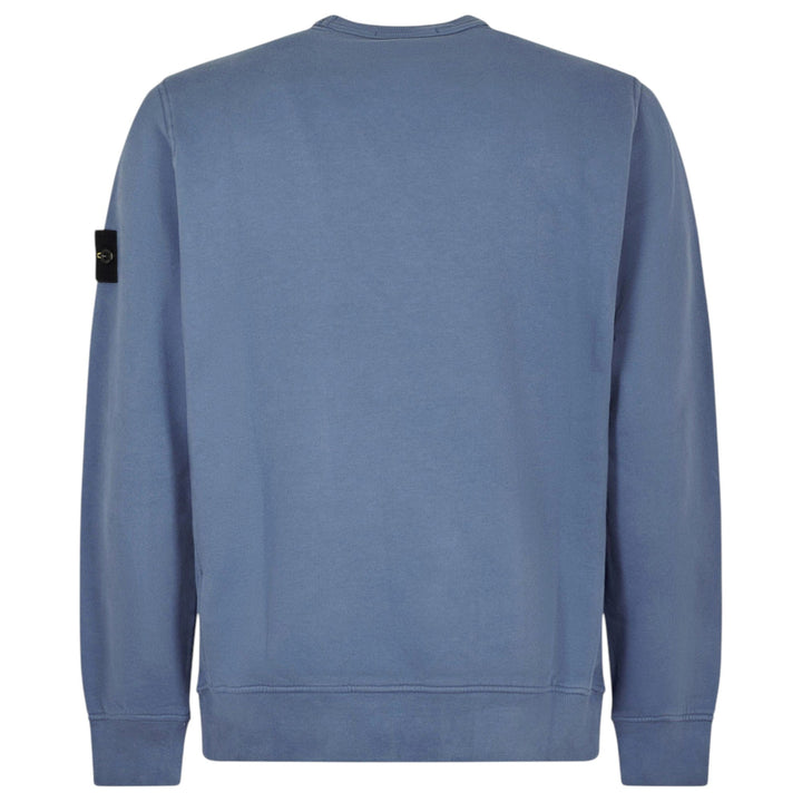 Stone Island Brushed Organic Cotton Blue Sweatshirt