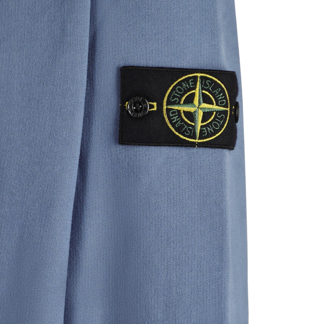 Stone Island Brushed Organic Cotton Blue Sweatshirt