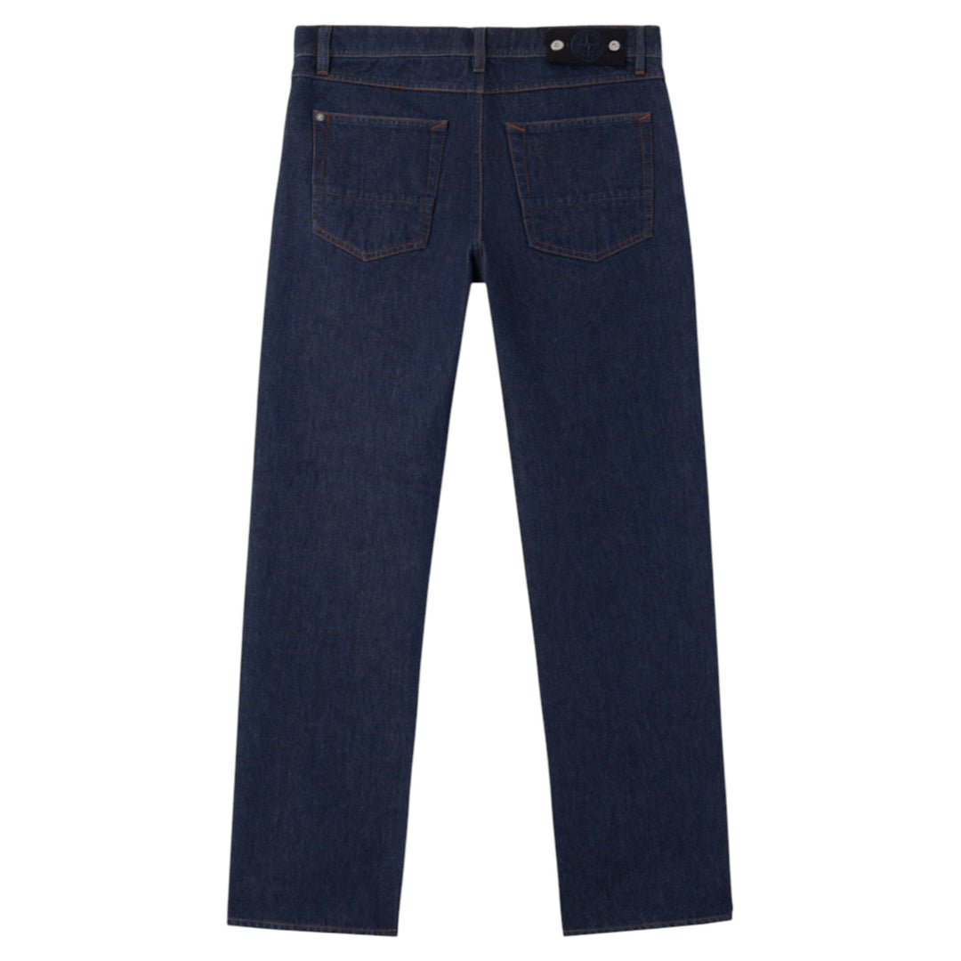 Stone Island Indigo Denim Rise Regular Straight Fit Blue Rinse Jeans