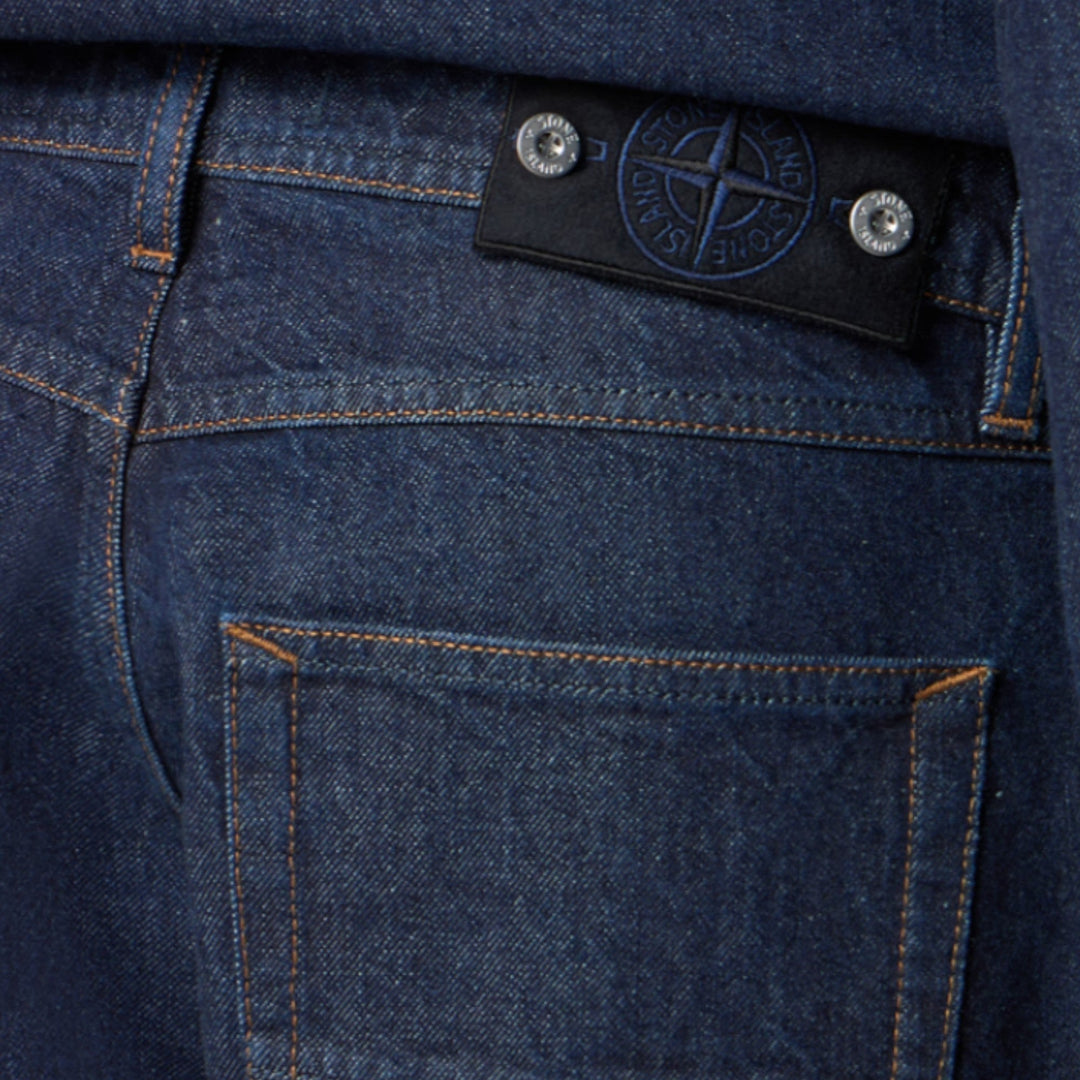 Stone Island Indigo Denim Rise Regular Straight Fit Blue Rinse Jeans