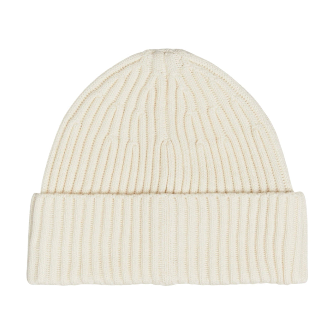 Stone Island Ivory Cream Rib Wool Beanie