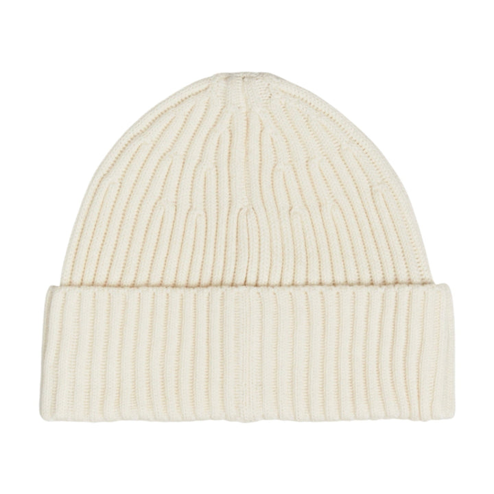 Stone Island Ivory Cream Rib Wool Beanie