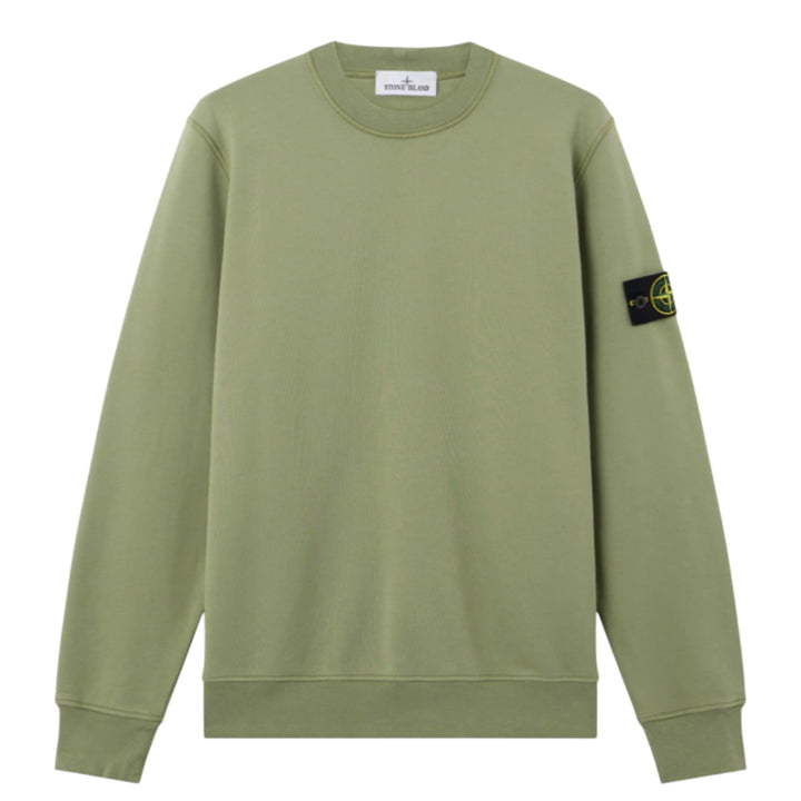 Stone Island Organic Fleece Cotton Sage Green Sweatshirt