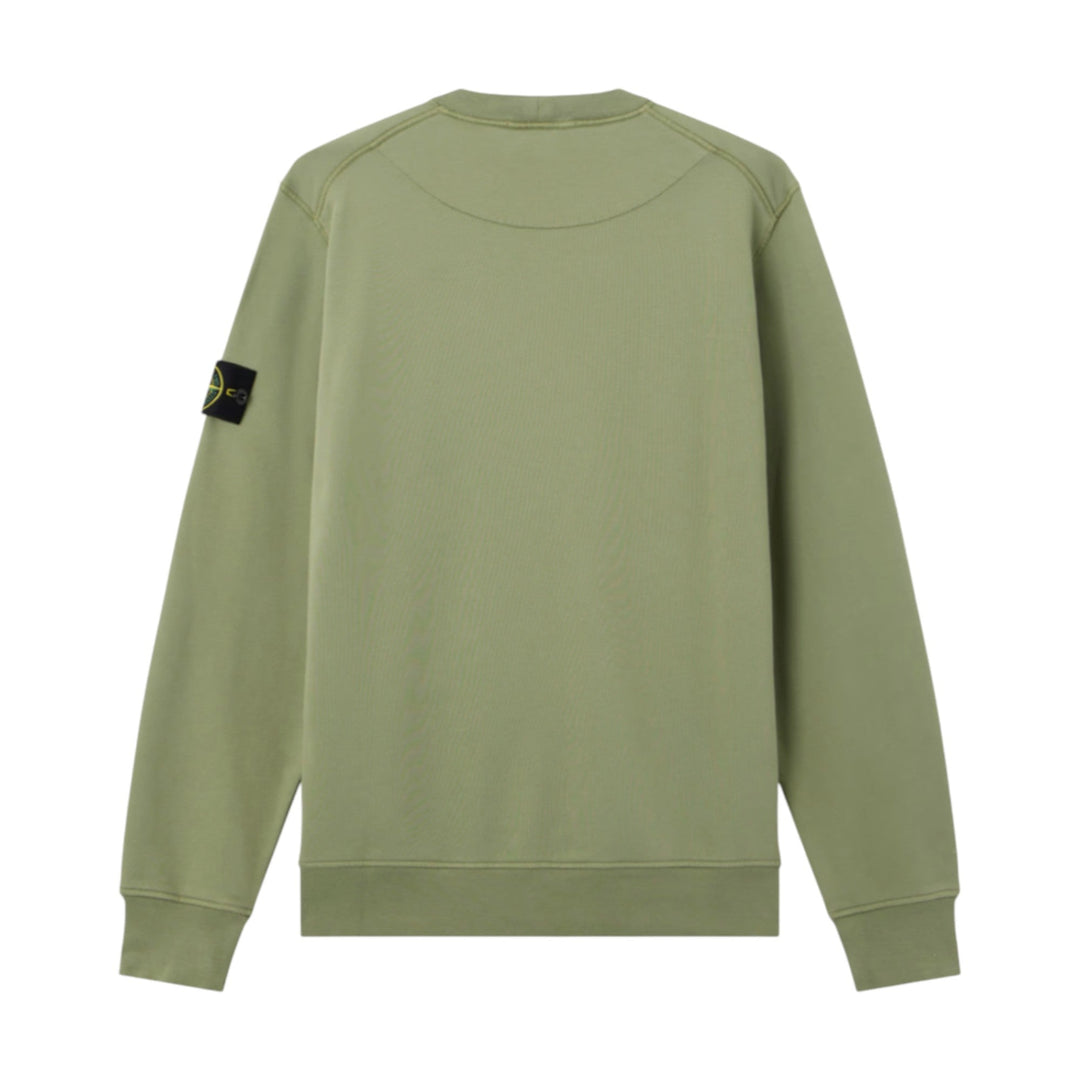 Stone Island Organic Fleece Cotton Sage Green Sweatshirt