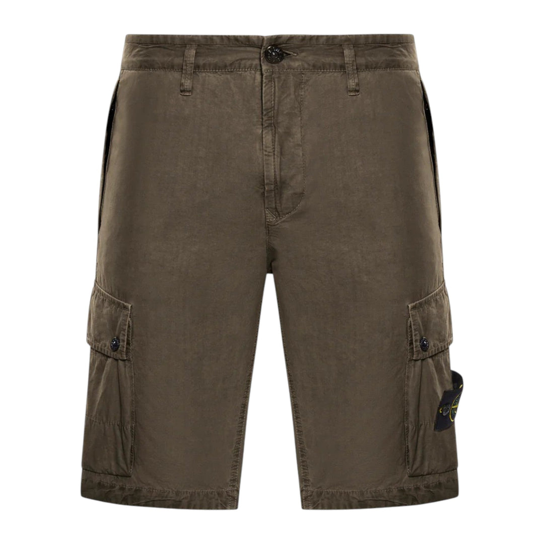 Stone Island Bermuda Cargo Military Green Slim Shorts