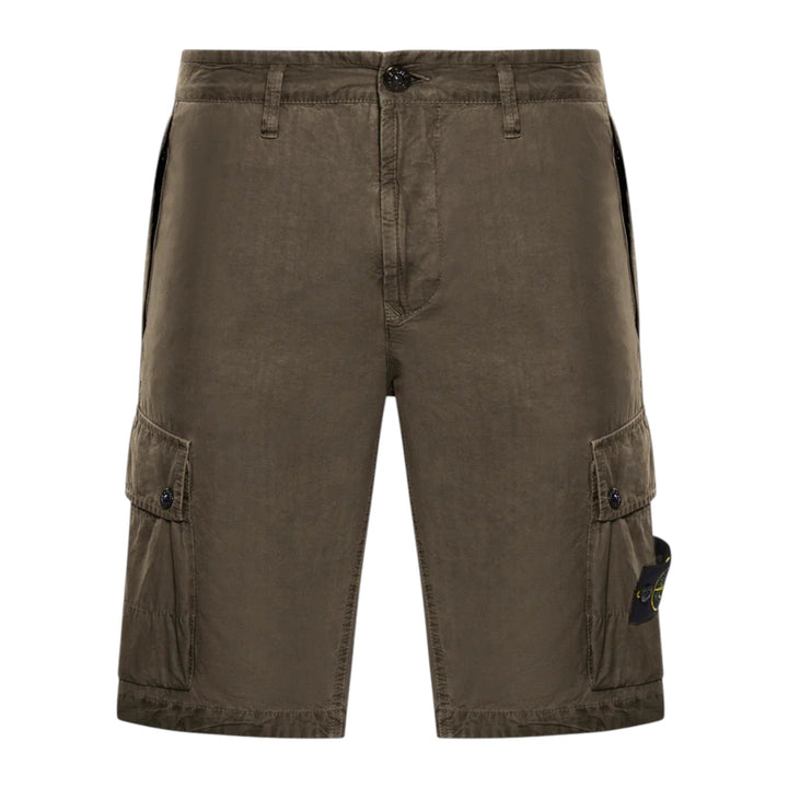 Stone Island Bermuda Cargo Military Green Slim Shorts