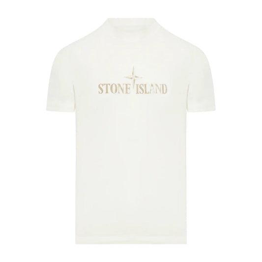 Stone Island Front Print Ivory T-shirt