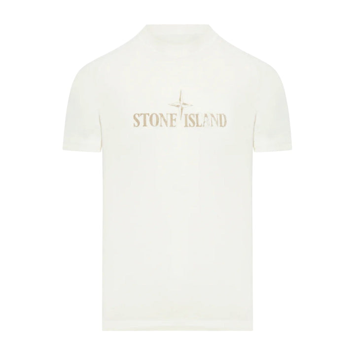 Stone Island Front Print Ivory T-shirt