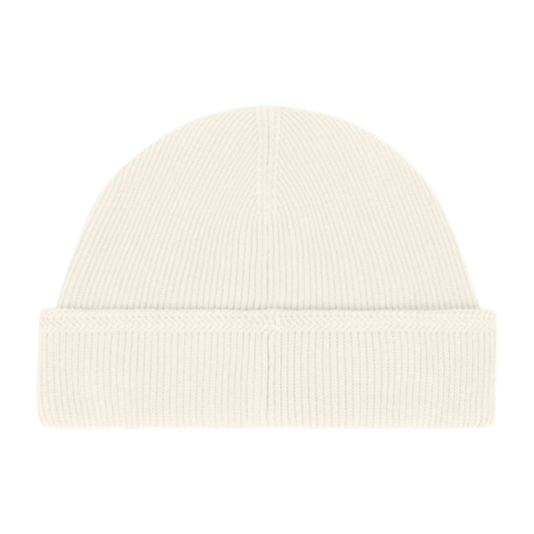 Stone Island Ribbed Organic Cotton Beige Beanie Hat