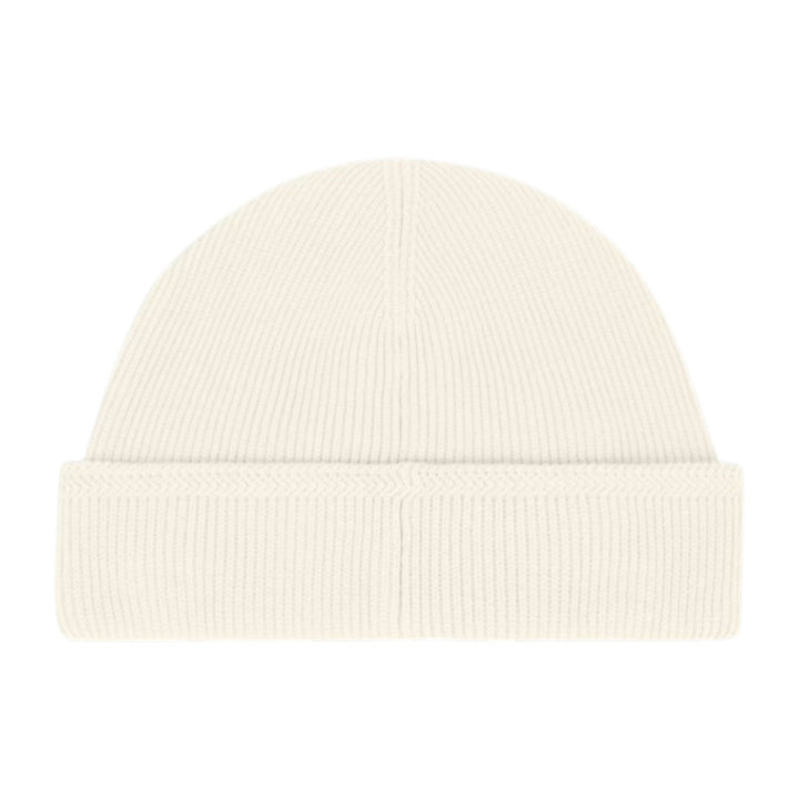 Stone Island Ribbed Organic Cotton Beige Beanie Hat