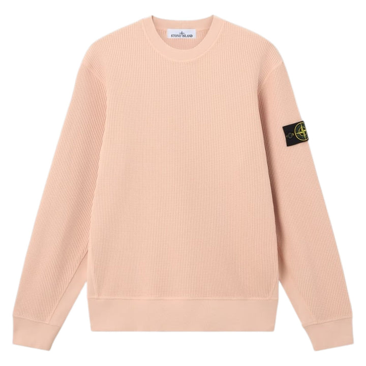 Stone Island Organic Cotton Waffle Fleece Plaster Pink Sweatshirt