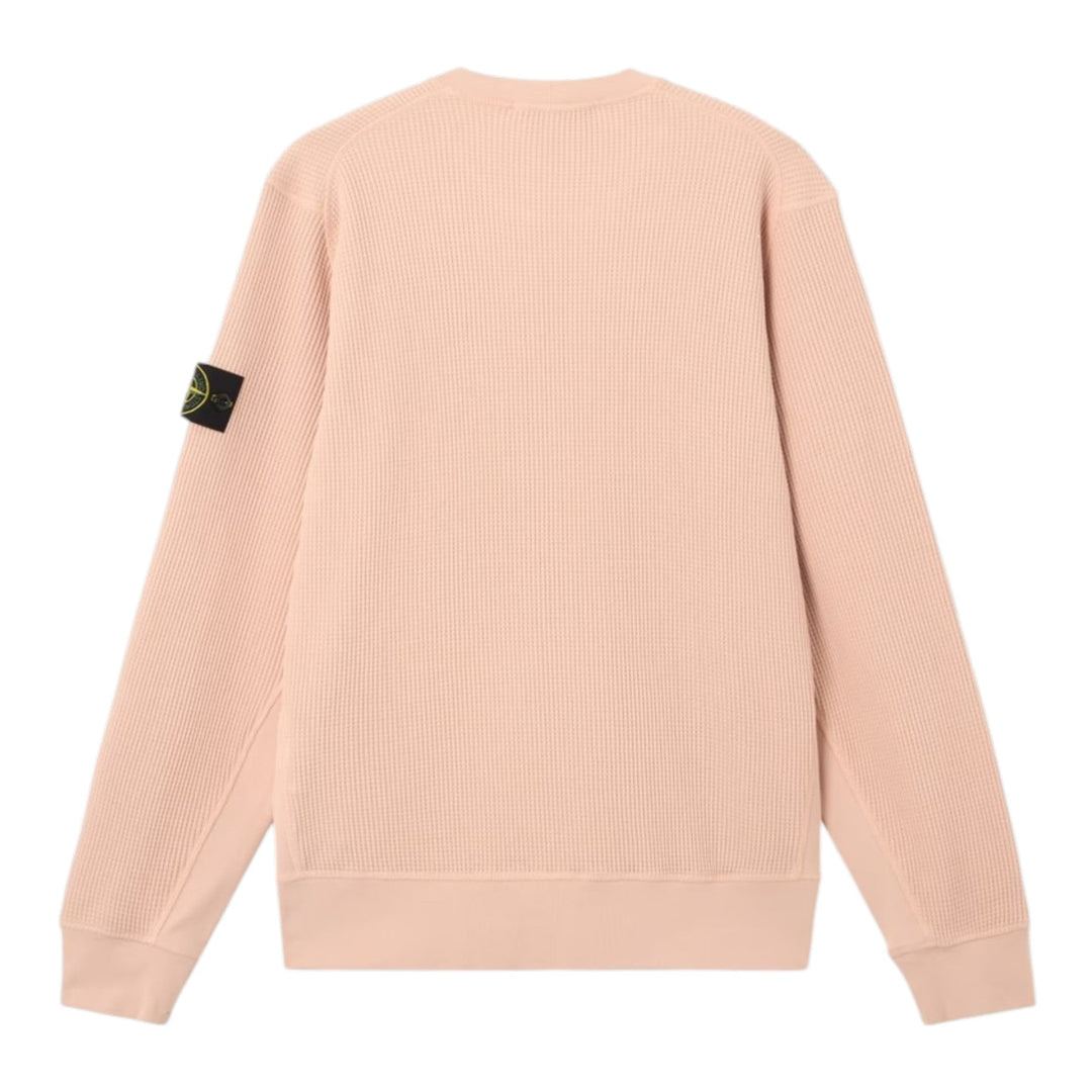 Stone Island Organic Cotton Waffle Fleece Plaster Pink Sweatshirt