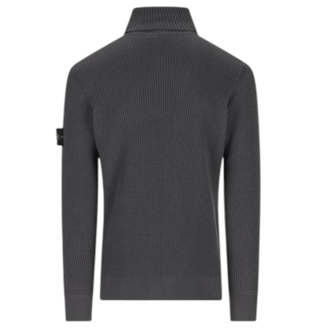 Stone Island Lead Grey Full Rib Wool Turtleneck Sweatshirt