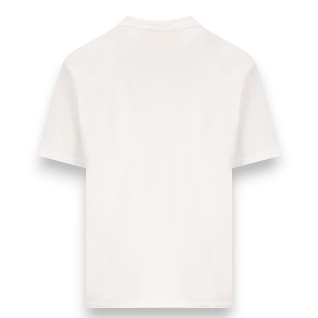 Stone Island, White Compass Patch Crewneck T-Shirt - True Labels