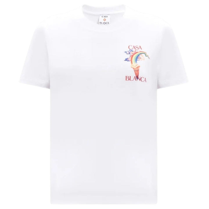Casablanca Printed Fitted T-Shirt Nature Teacher White