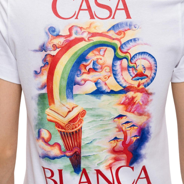 Casablanca Printed Fitted T-Shirt Nature Teacher White