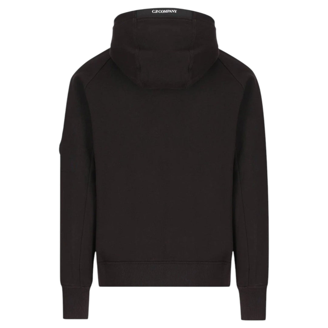C.P. Company, Black Zip Closure Hooded Sweatshirt