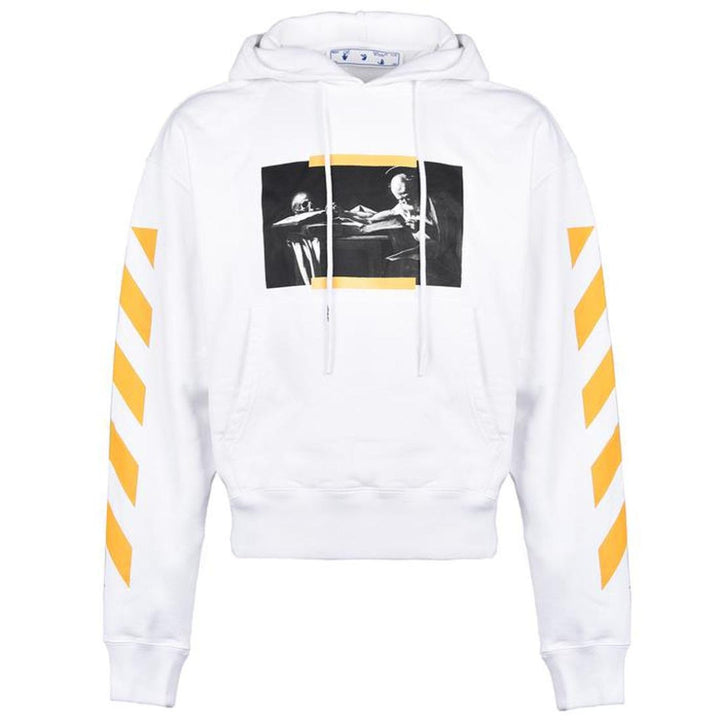 Off White Carav Painting Over White Hoodie - Style Centre Wholesale