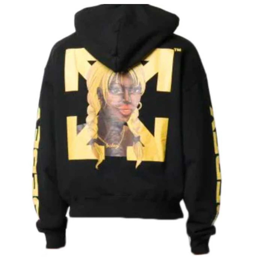 Off-White X Theophilus London Bebey Arrow Oversized Black Hoodie