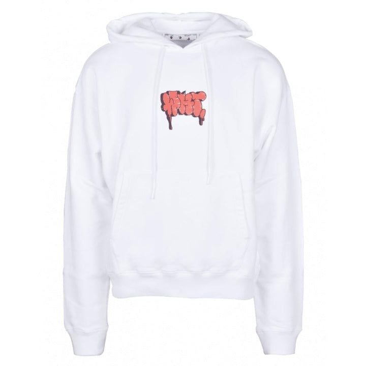 Off-White Graffiti Paint Logo White Hoodie