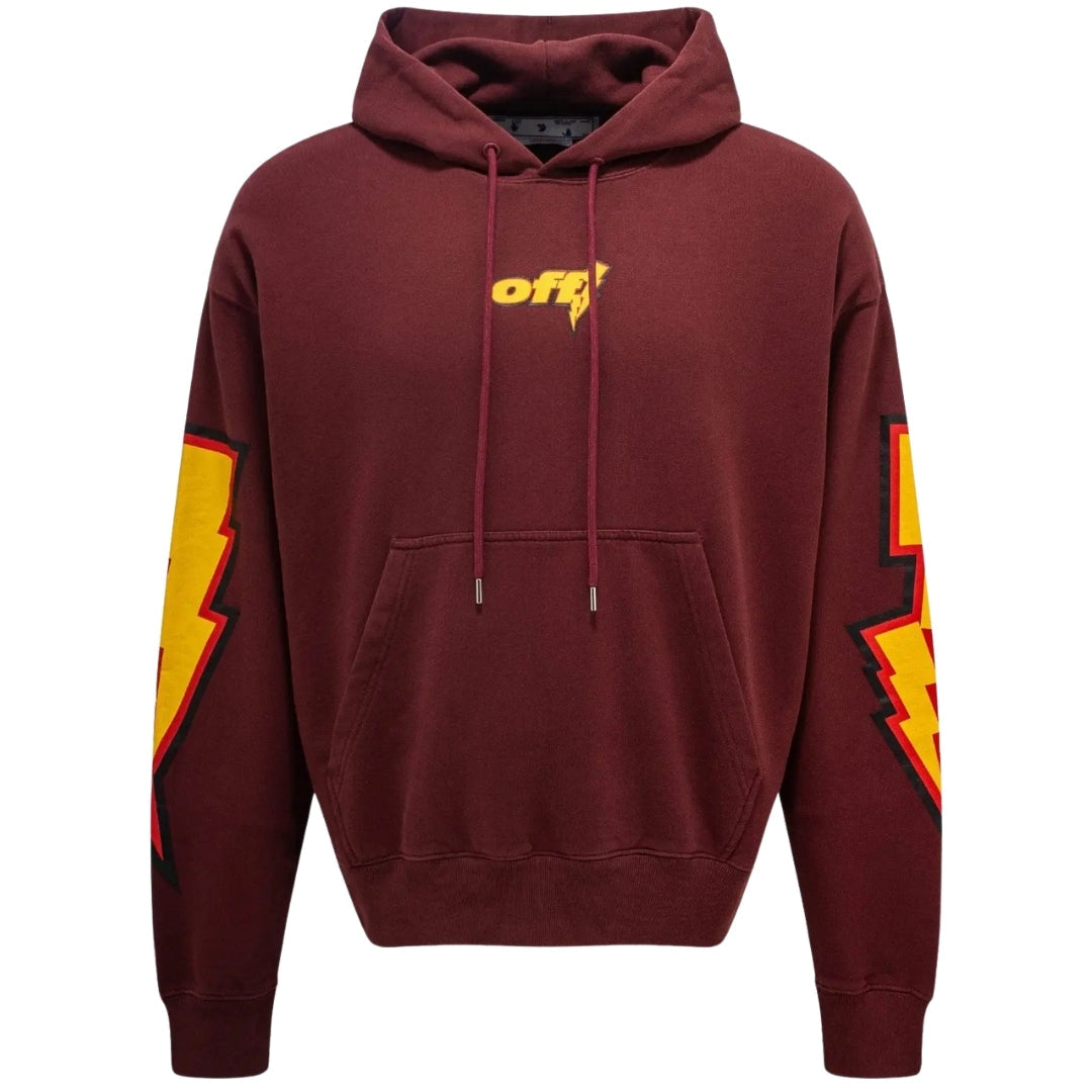 Off-White Thunder Stable Skate Fit Burgundy Hoodie