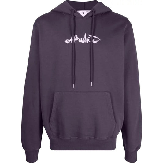 Off-White Script Logo Slim Fit Aubergine Hoodie