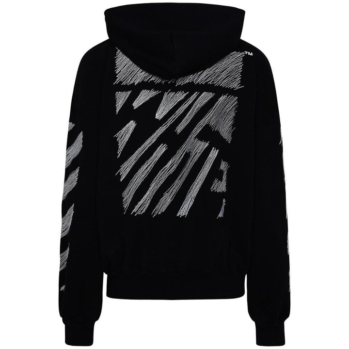 Off White Scribble Diag Boxy Black Oversized Hoodie - Style Centre Wholesale