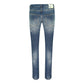 Off White Slogan Print Blue Jeans