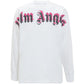 Palm Angels Double Classic Logo Long Sleeve White T-Shirt.