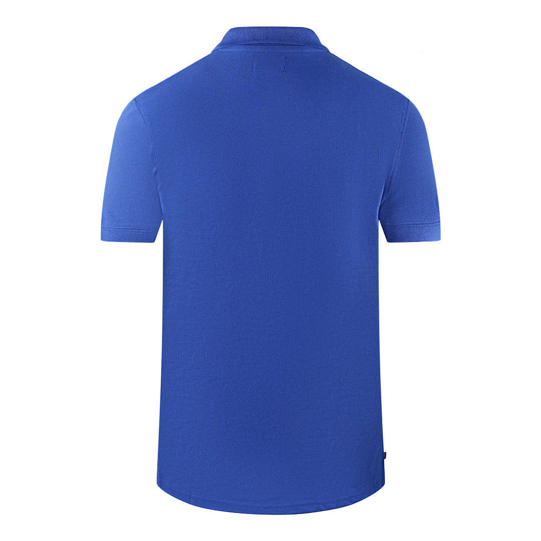 Aquascutum Brand Logo Plain Royal Blue Polo Shirt - Style Centre Wholesale