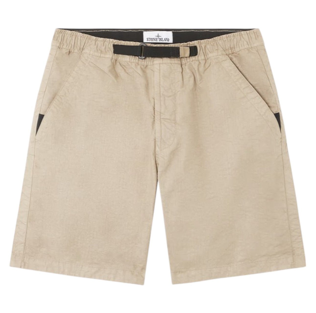 Stone Island, Bermuda Shorts in Biscuit with Panama Weave
