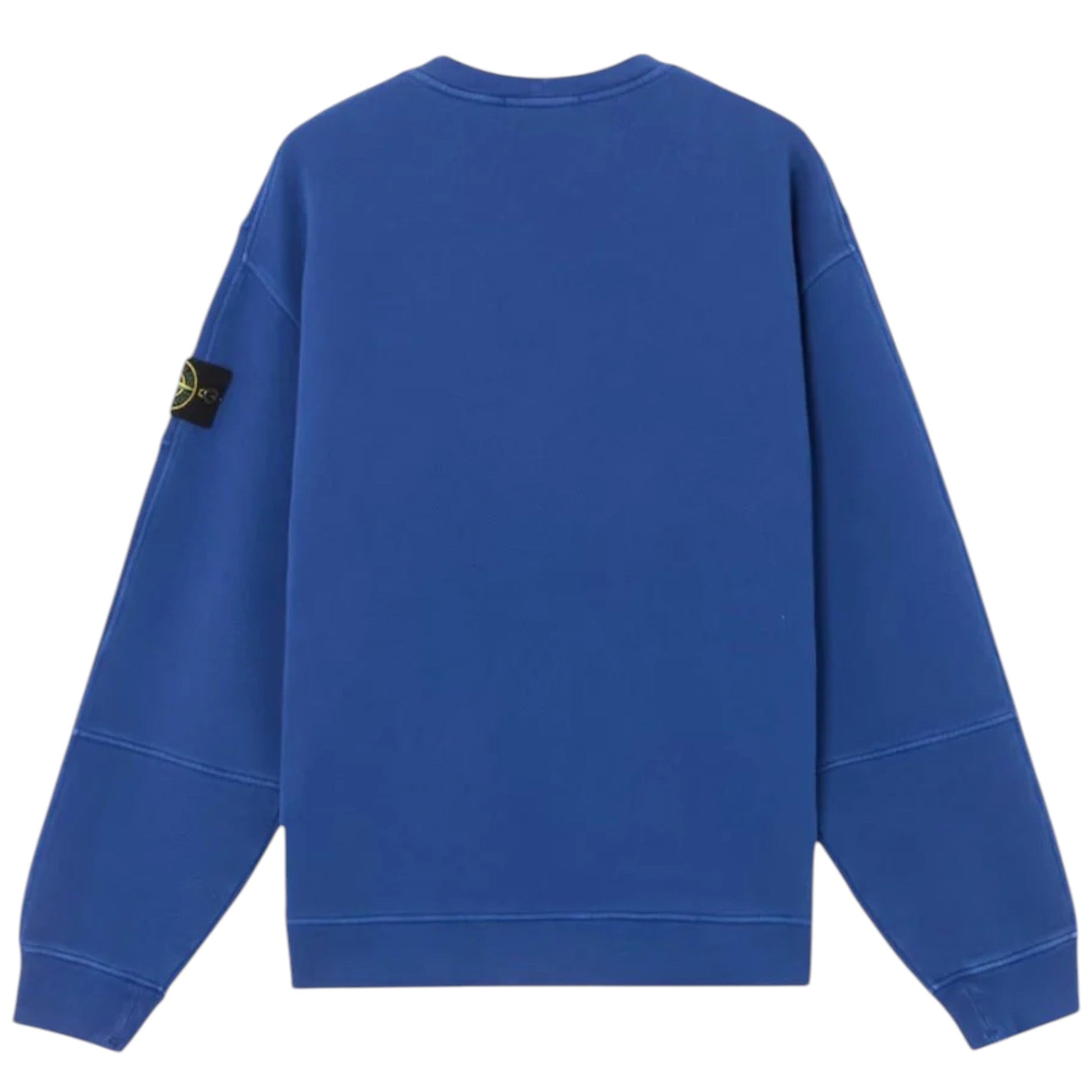 Stone Island, Blue organic cotton diagonal fleece 'old' effect Sweatshirt