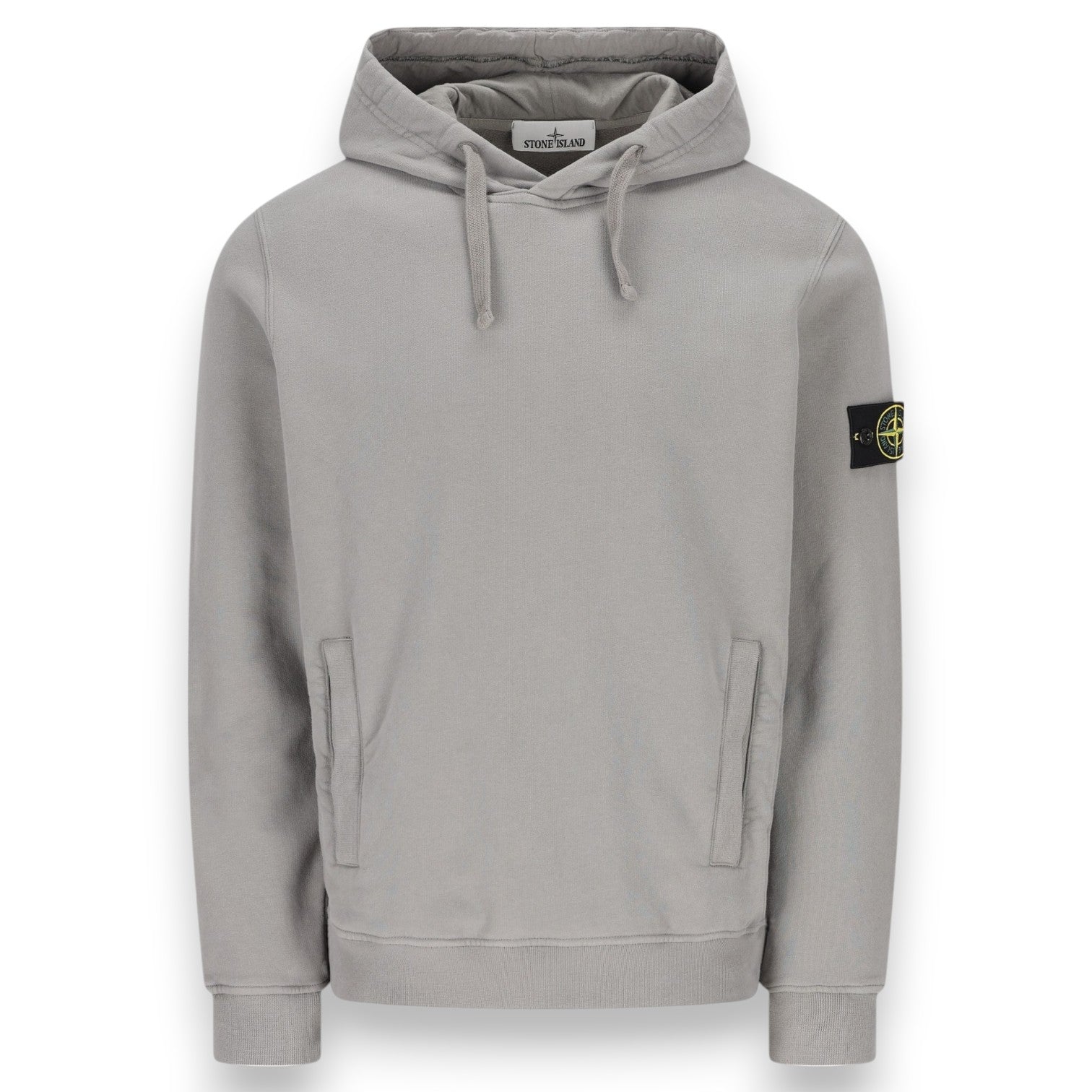 Stone Island, Cement Grey Hoodie Organic Cotton - True Labels