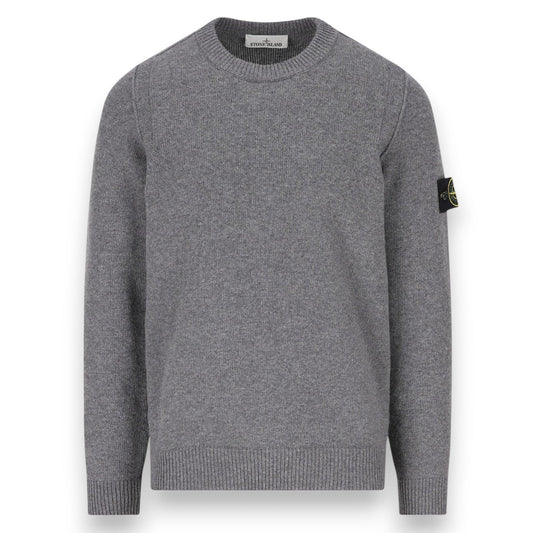 Stone Island, Cement Melange Lambswool Jumper - True Labels