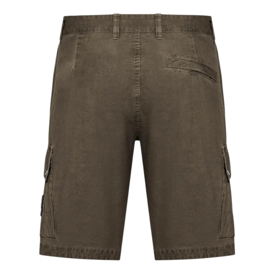 Stone Island, Slim Fit Cargo Shorts with Zip Pockets in Military Green