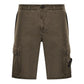 Stone Island, Slim Fit Cargo Shorts with Zip Pockets in Military Green
