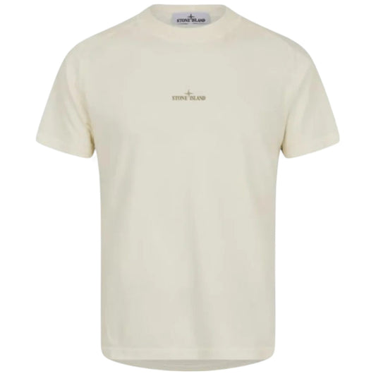 Stone Island, Logo Printed Crewneck T-Shirt - Ivory