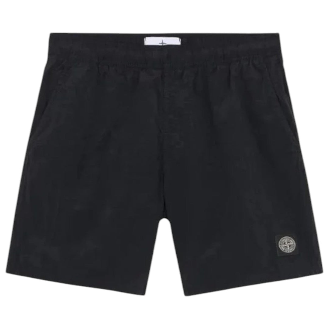 Stone Island, Brushed Nylon Navy, Compass Patch Swim Shorts