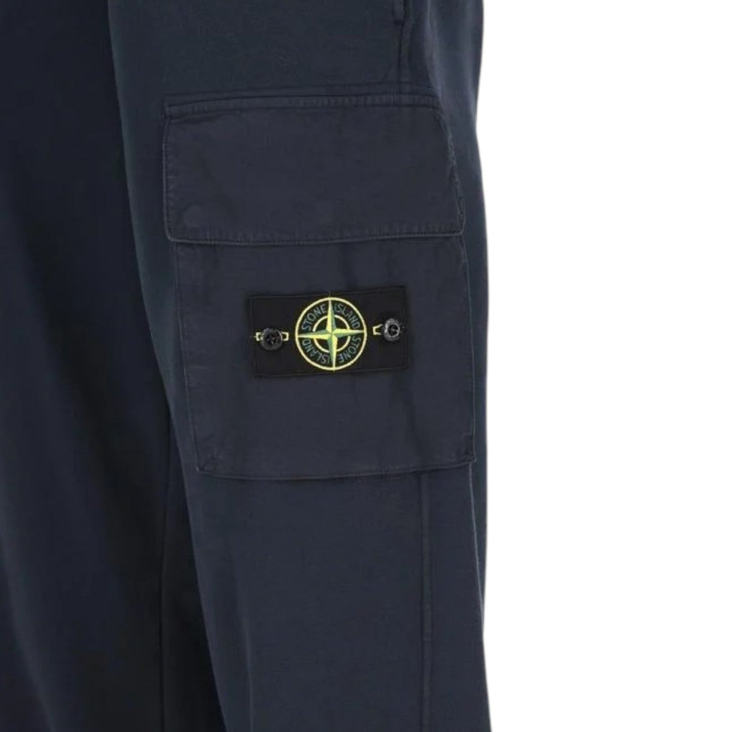 Stone Island, Navy Fleece Joggers Organic Cotton - True Labels