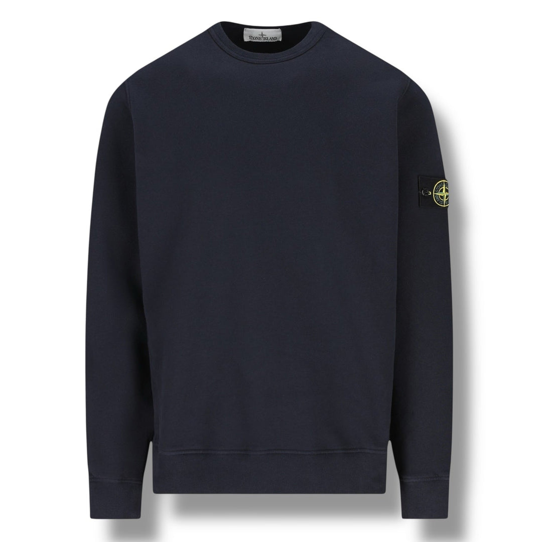 Stone Island, Navy Organic Cotton Sweatshirt - True Labels