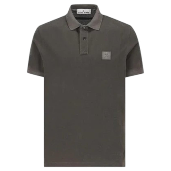 Stone Island, Slim Fit Charcoal Shirt with Compass Patch