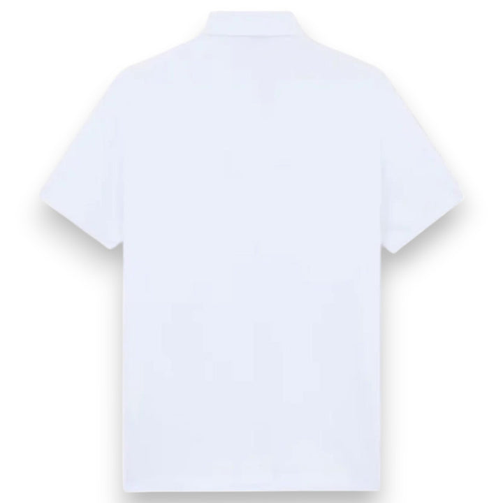 Stone Island, Slim Fit White Polo Shirt with Compass Patch