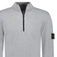Stone Island 1/4 Zip Grey Ribbed Collar Thin Sweatshirt