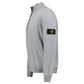 Stone Island 1/4 Zip Grey Ribbed Collar Thin Sweatshirt