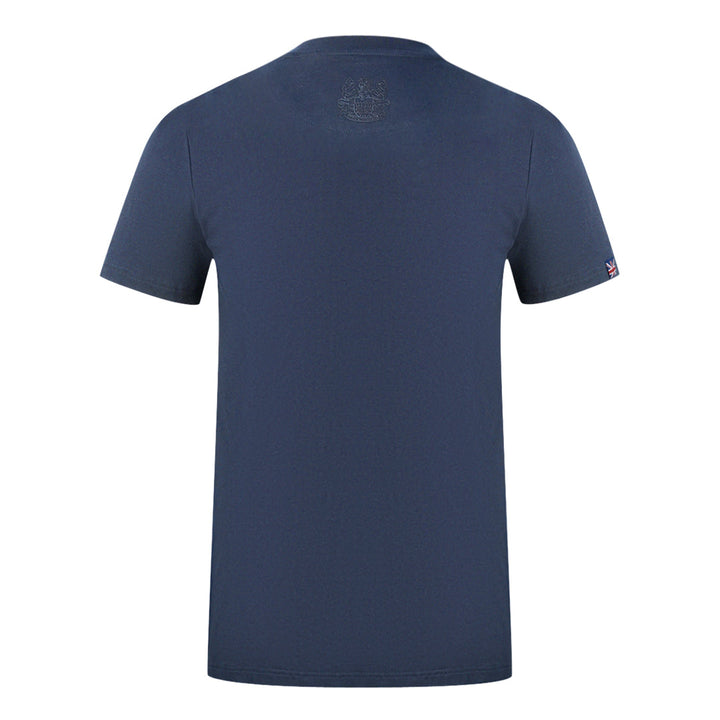 Aquascutum London Brand Logo Navy Blue T-Shirt T00323 85 - Style Centre Wholesale