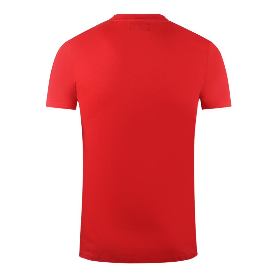 Aquascutum Large Bold London Aldis Brand Logo Red T Shirt